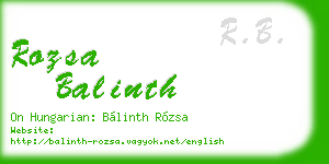 rozsa balinth business card