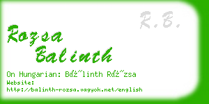 rozsa balinth business card